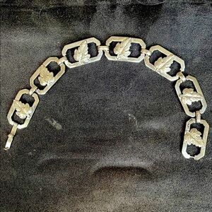 Vintage leaf link Sterling bracelet